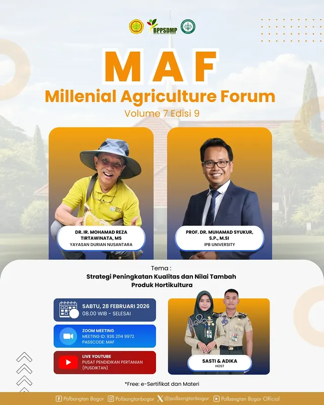 Millennial Agriculture Forum (MAF) Volume 7 Edisi 9 : Strategi Peningkatan Kualitas dan Nilai Tambah Produk Hortikultura