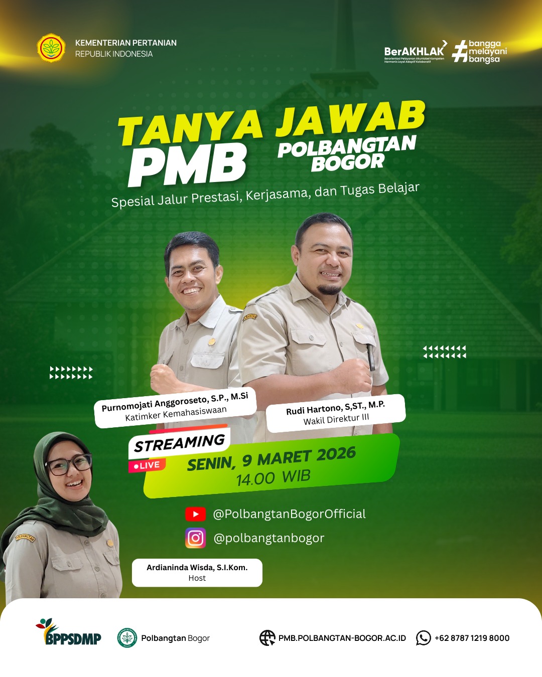 TANYA JAWAB PMB Polbangtan Bogor