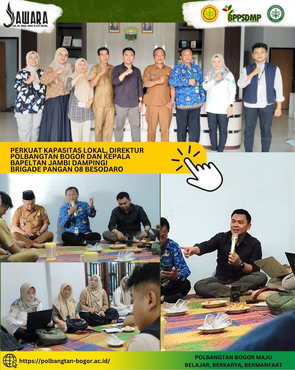 Direktur dan Ka Bapeltan Jambi Dampingi Brigade Pangan