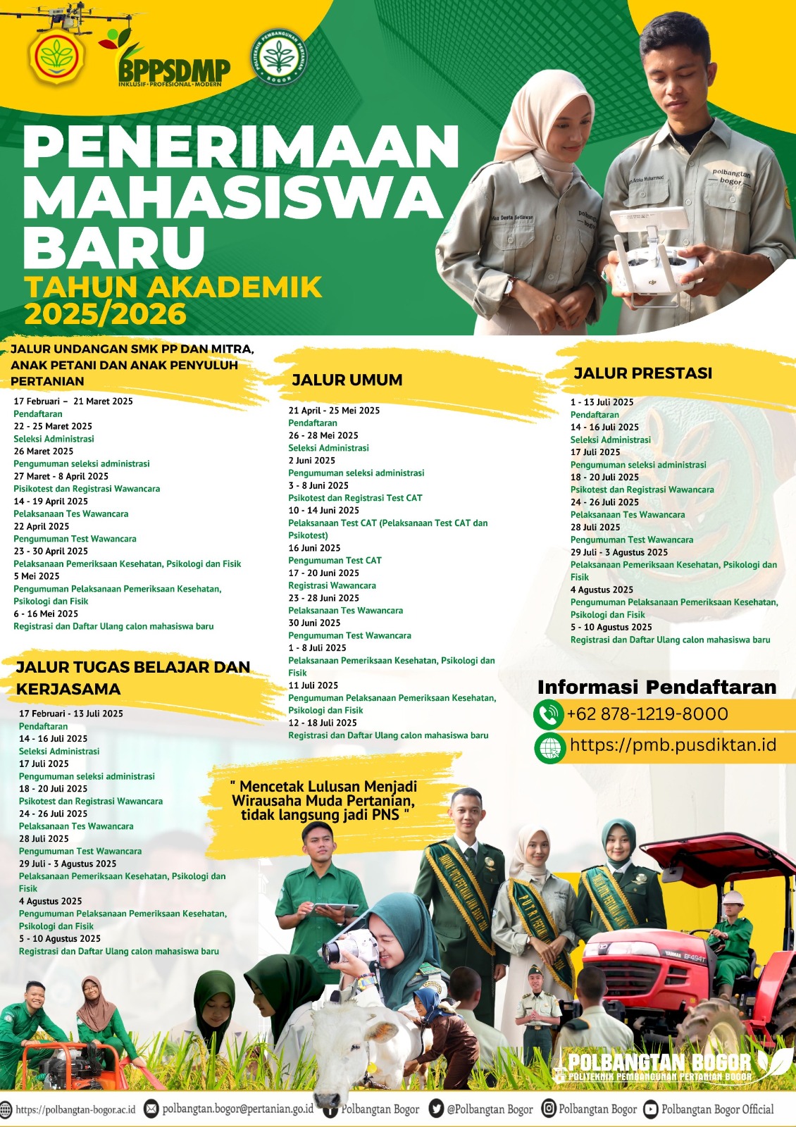 Jaring SDM Pertanian Berkompeten, Polbangtan Kementan Buka PMB Jalur Prestasi