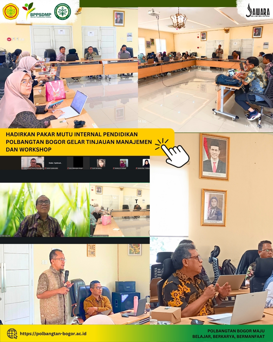Hadirkan Pakar Mutu Internal Pendidikan Polbangtan Bogor Gelar Tinjauan Manajemen Dan Workshop