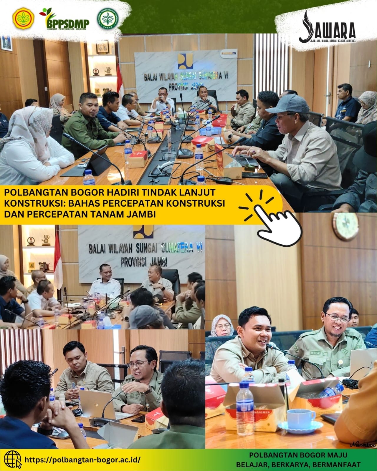 Polbangtan Bogor Hadiri Tindak Lanjut Konstruksi: Bahas Percepatan Konstruksi Dan Percepatan Tanam Jambi