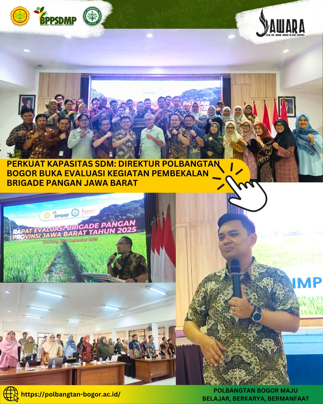 Perkuat Kapasitas SDM: Direktur Polbangtan Bogor Buka Evaluasi Kegiatan Pembekalan Brigade Pangan Jawa Barat