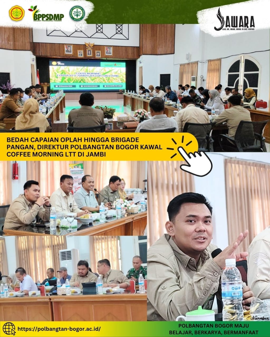 Bedah Capaian Oplah hingga Brigade Pangan, Direktur Polbangtan Bogor Kawal Coffee Morning LTT di Jambi