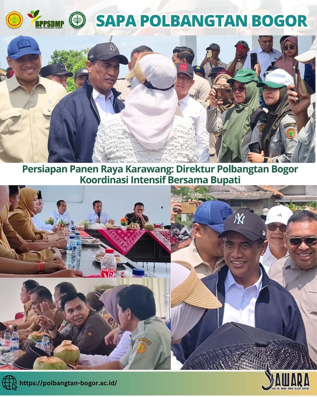 Persiapan Panen Raya Karawang: Direktur Polbangtan Bogor Koordinasi Intensif Bersama Bupati