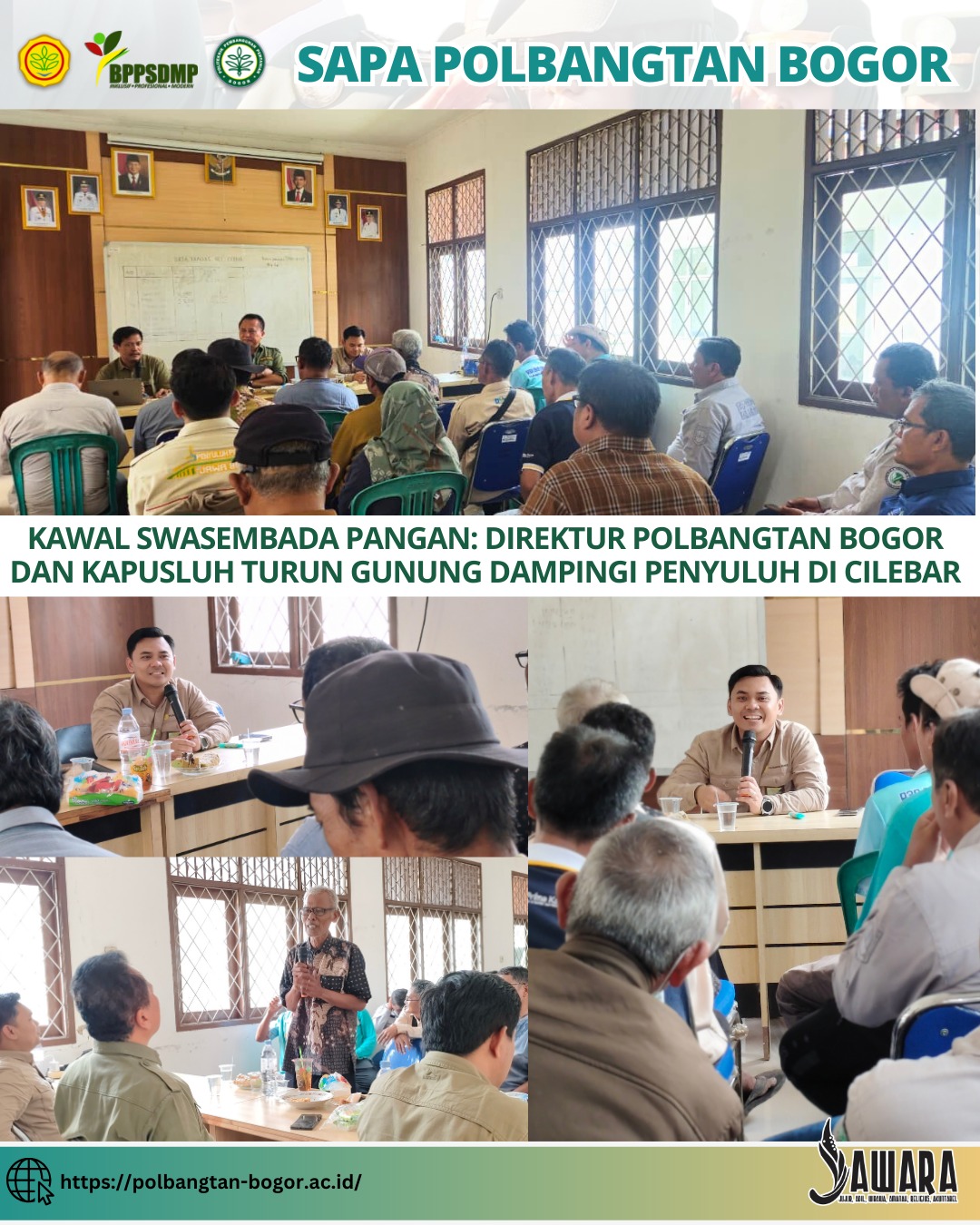 Kawal Swasembada Pangan: Direktur Polbangtan Bogor dan Kapusluh Turun Gunung Dampingi Penyuluh di Cilebar