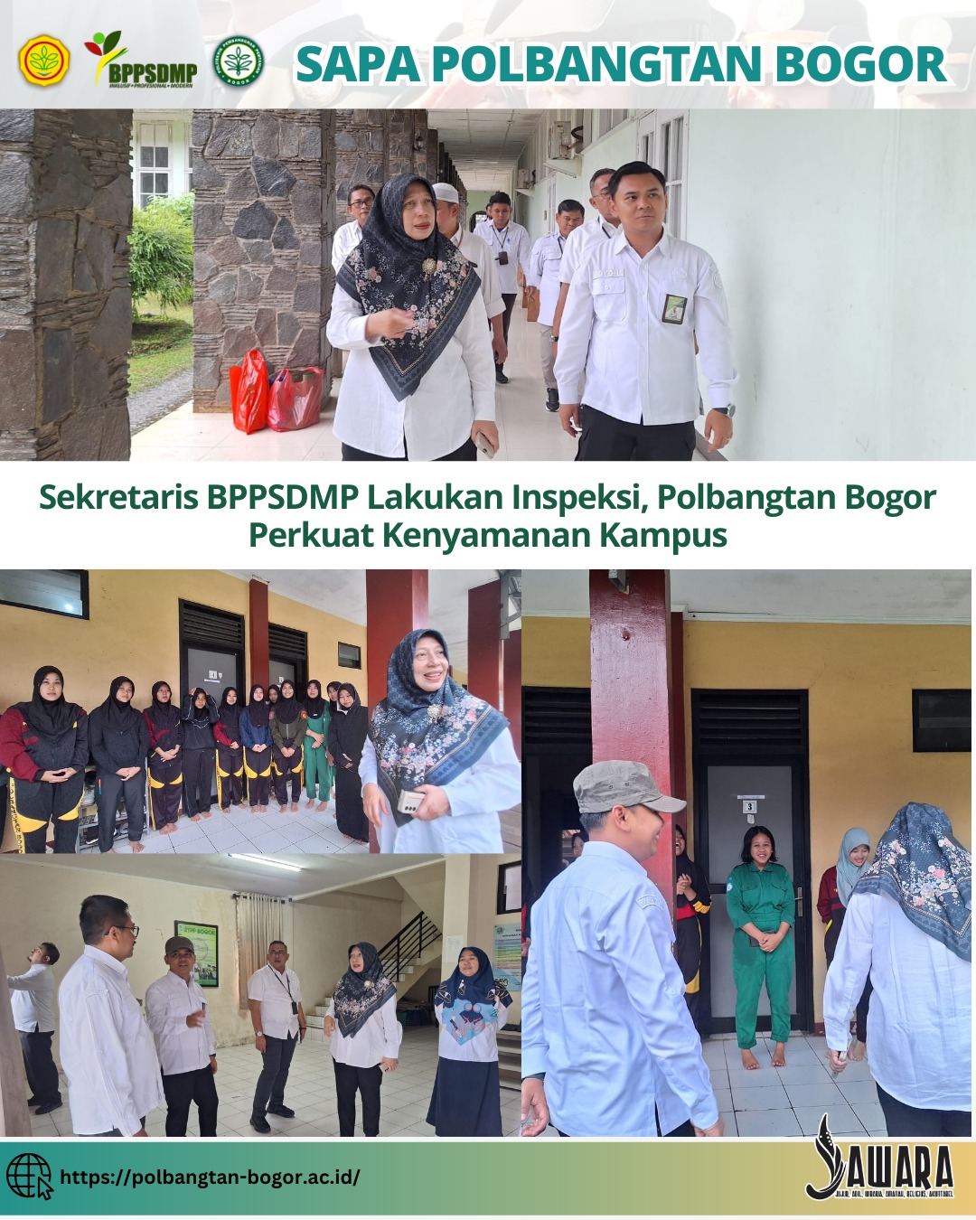 Sekretaris BPPSDMP Lakukan Inspeksi, Polbangtan Bogor Perkuat Kenyamanan Kampus