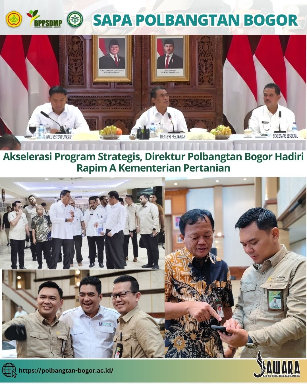 Akselerasi Program Strategis, Direktur Polbangtan Bogor Hadiri Rapim A Kementerian Pertanian