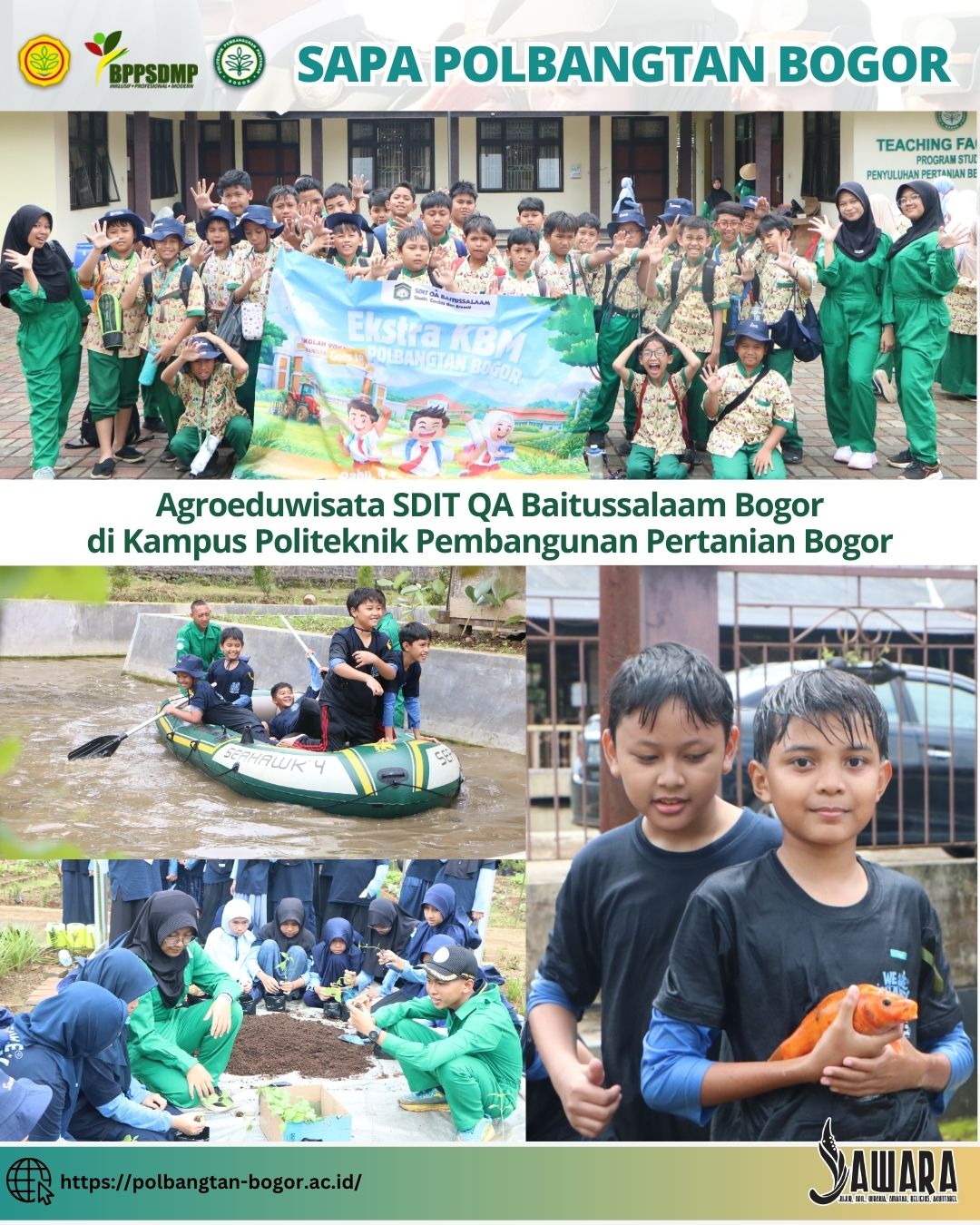 Agroeduwisata SDIT QA Baitussalaam Bogor di Kampus Politeknik Pembangunan Pertanian Bogor