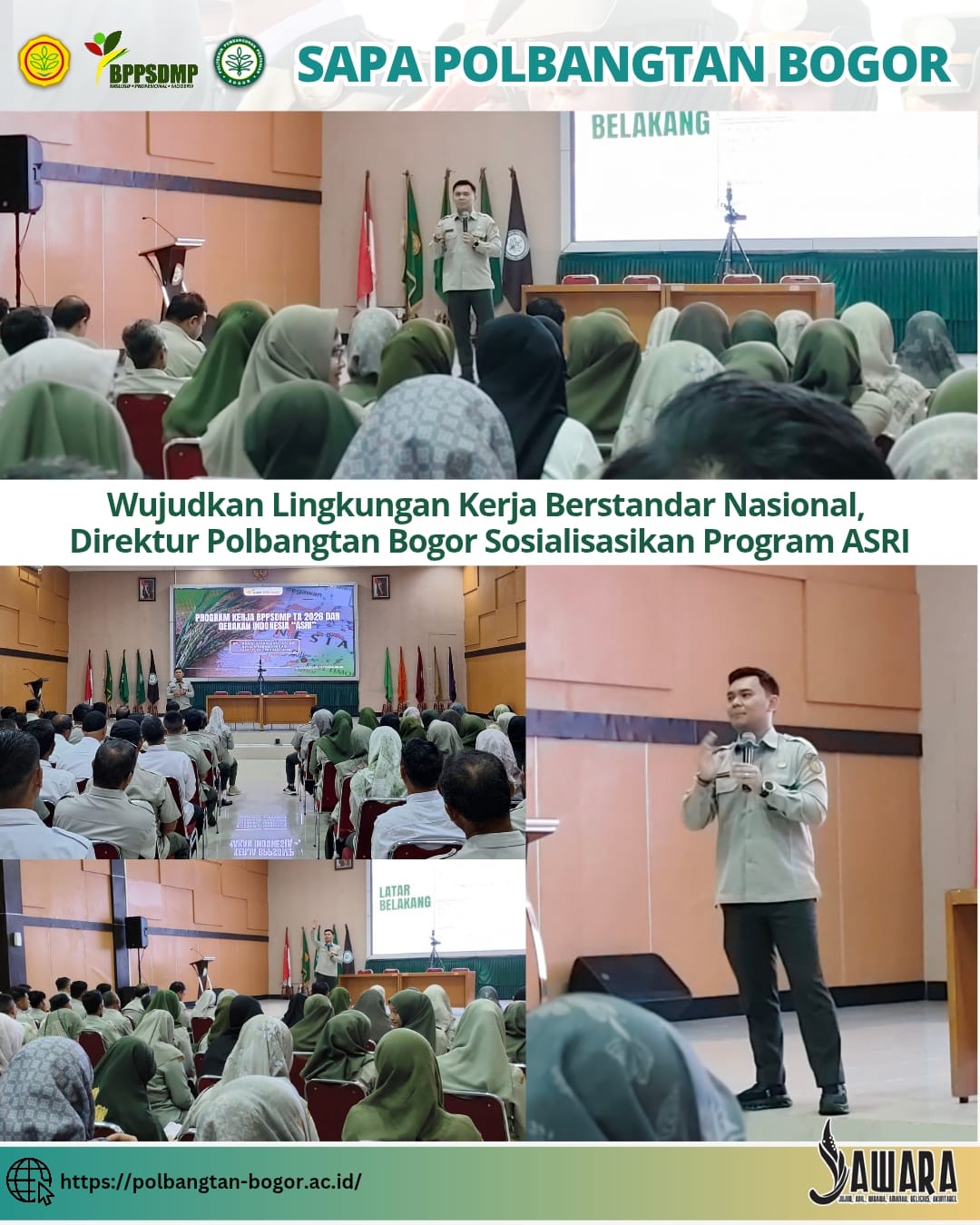 Wujudkan Lingkungan Kerja Berstandar Nasional,  Direktur Polbangtan Bogor Sosialisasikan Program ASRI