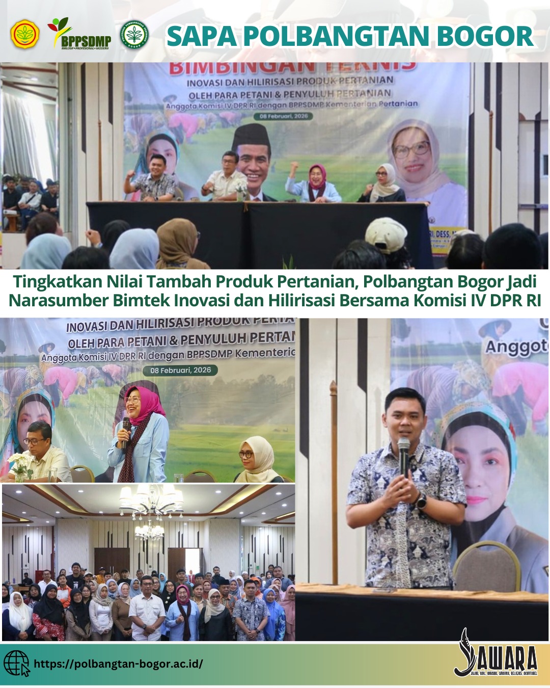 Tingkatkan Nilai Tambah Produk Pertanian, Polbangtan Bogor Jadi Narasumber Bimtek Inovasi dan Hilirisasi Bersama Komisi IV DPR RI