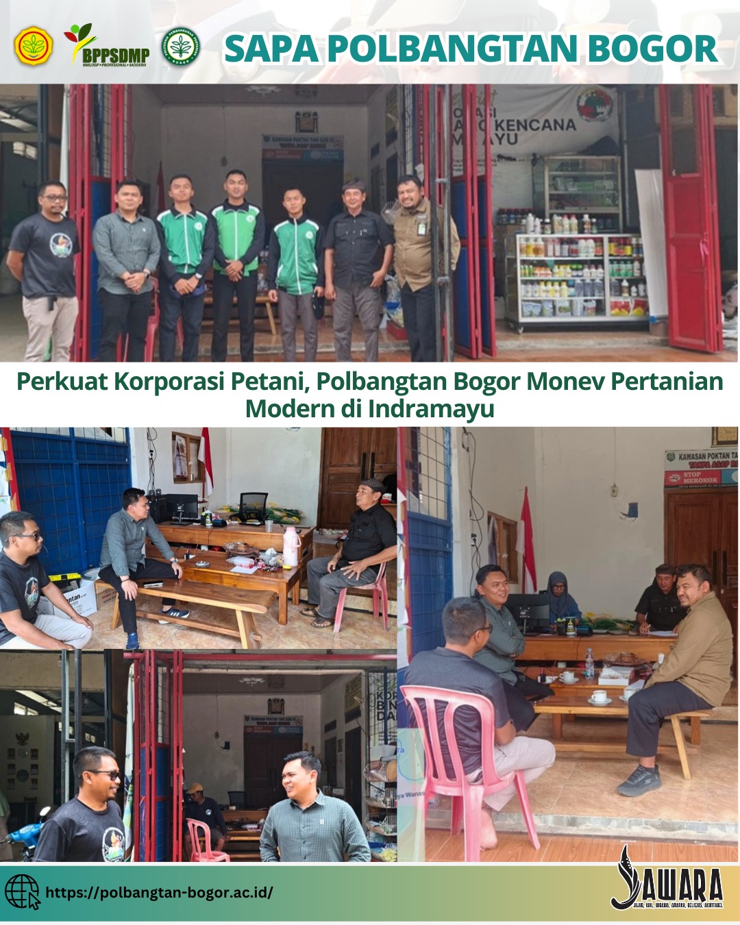 Perkuat Korporasi Petani, Polbangtan Bogor Monev Pertanian Modern di Indramayu