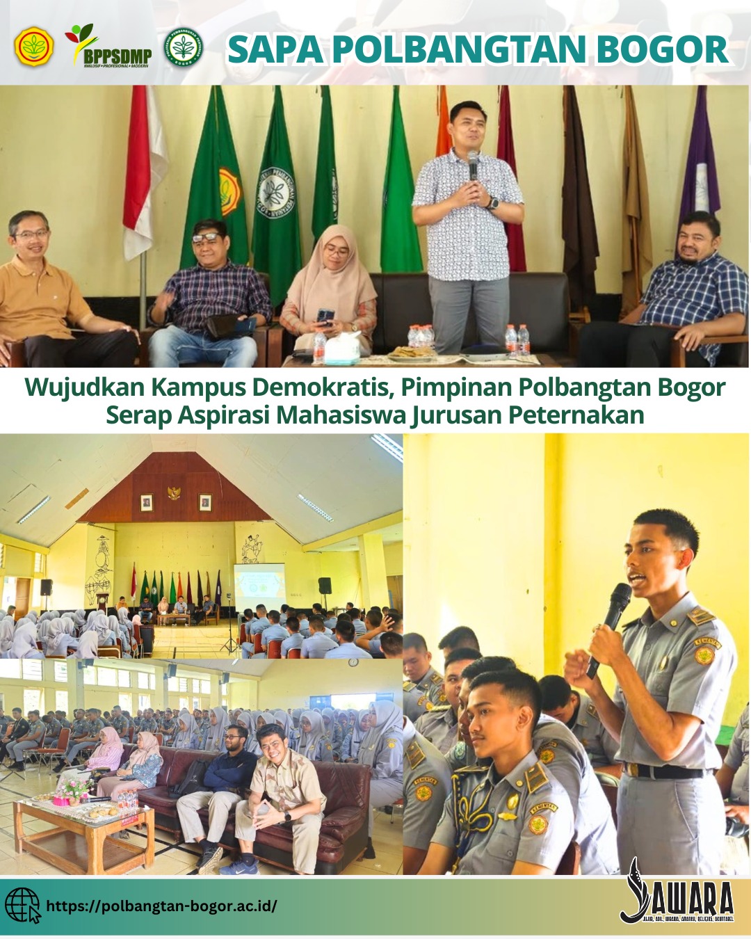 Wujudkan Kampus Demokratis, Pimpinan Polbangtan Bogor Serap Aspirasi Mahasiswa Jurusan Peternakan