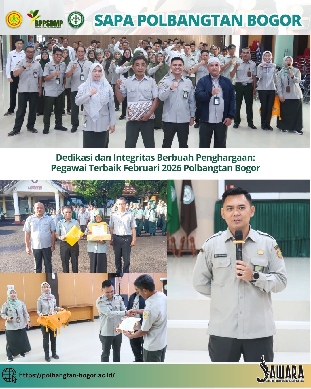 Dedikasi dan Integritas Berbuah Penghargaan: Pegawai Terbaik Februari 2026 Polbangtan Bogor