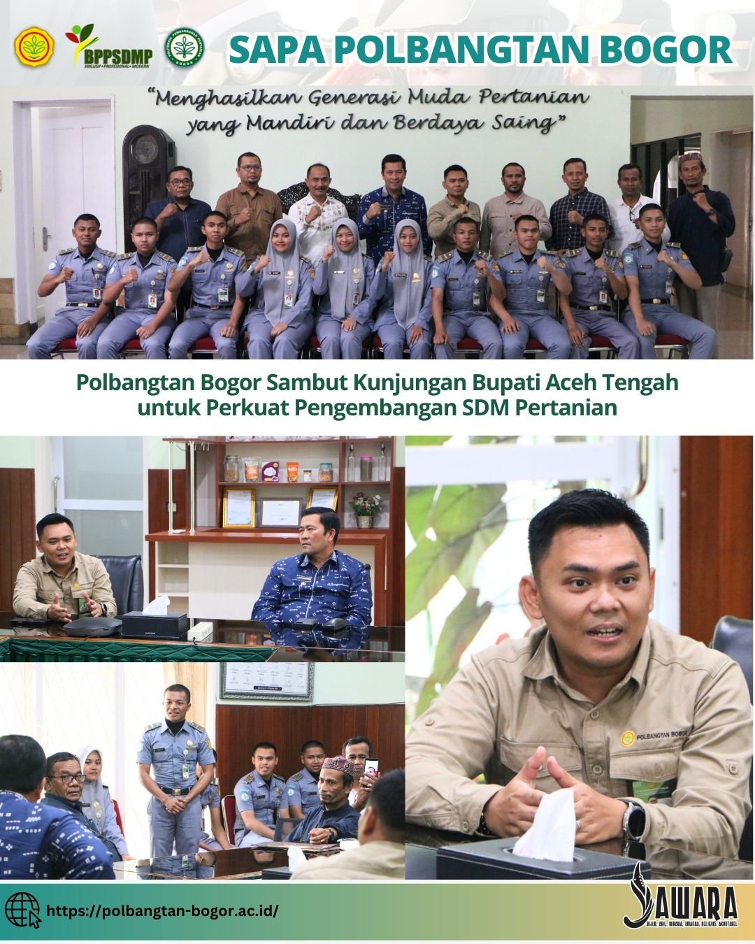 Polbangtan Bogor Sambut Kunjungan Bupati Aceh Tengah untuk Perkuat Pengembangan SDM Pertanian