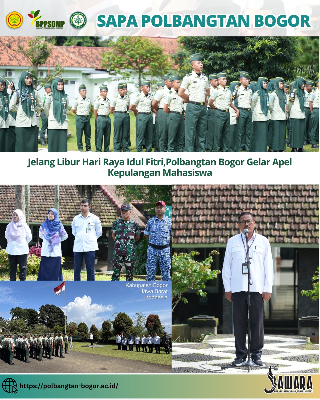 Jelang Libur Hari Raya Idul Fitri,Polbangtan Bogor Gelar Apel Kepulangan Mahasiswa
