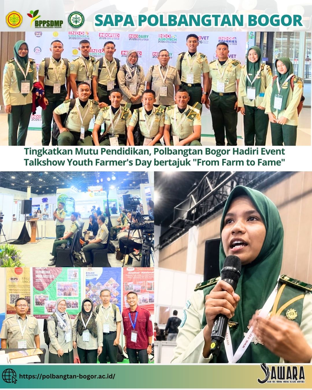 Tingkatkan Mutu Pendidikan, Polbangtan Bogor Hadiri Event Talkshow Youth Farmer's Day bertajuk "From Farm to Fame"